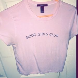 pink ‘good girls club’ crop top